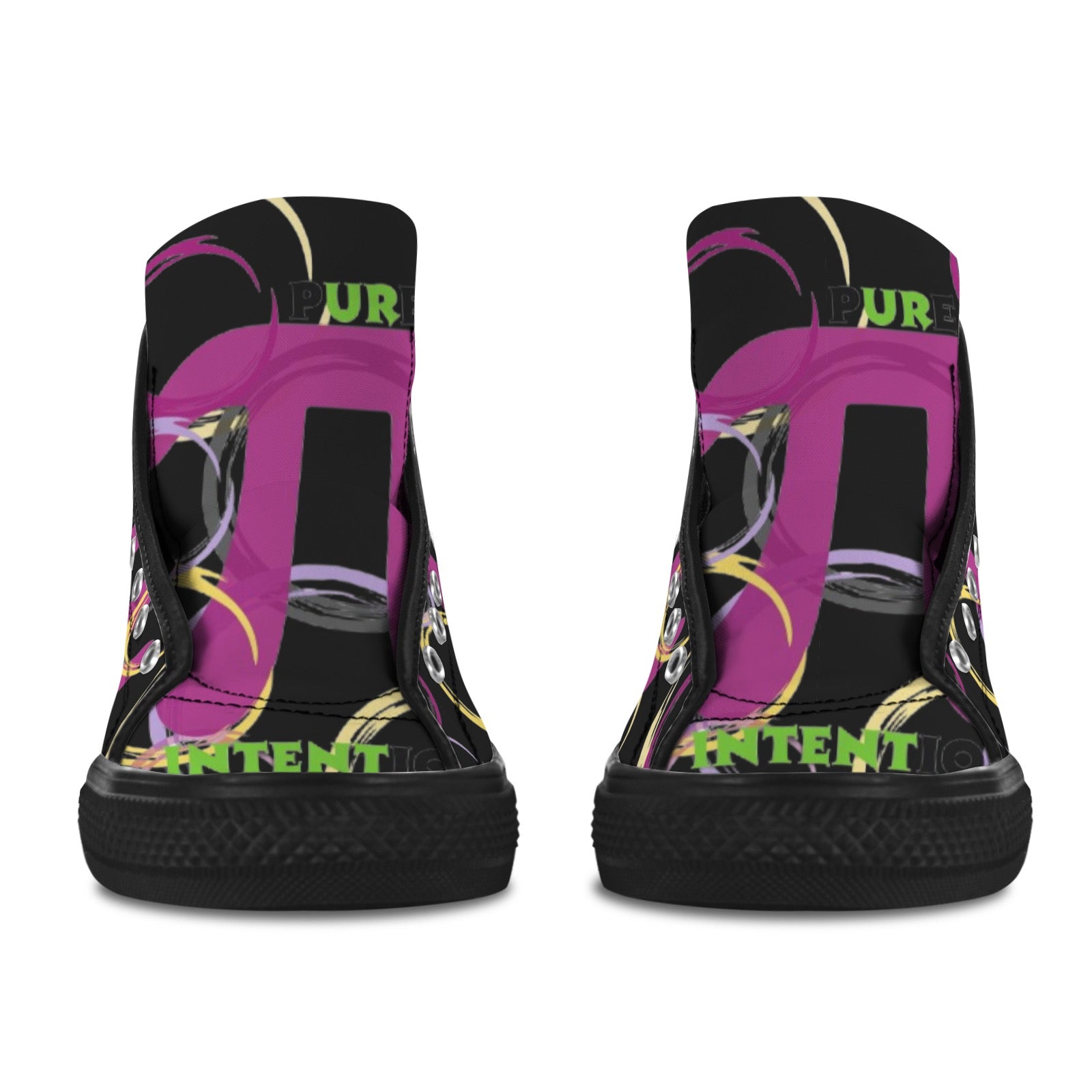 BLK Multi Circle UR INTENT Vancouver H Women's Canvas Shoes (1013-1)