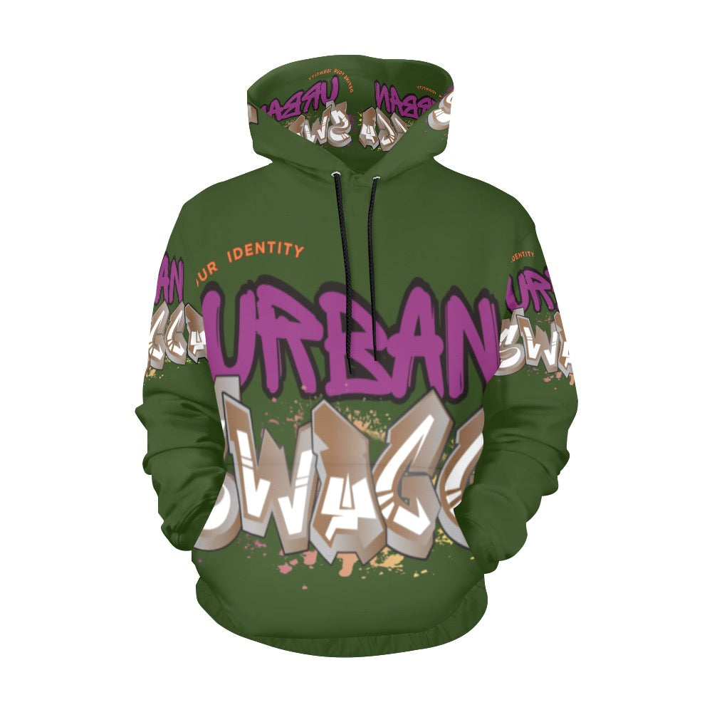 Urban SWAGGA OLIVE All Over Print Hoodie for Men (USA Size) (Model H13)
