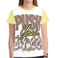 Yellow PUSH SWAGGA women's New All Over Print T-shirt for Women (Model T45)