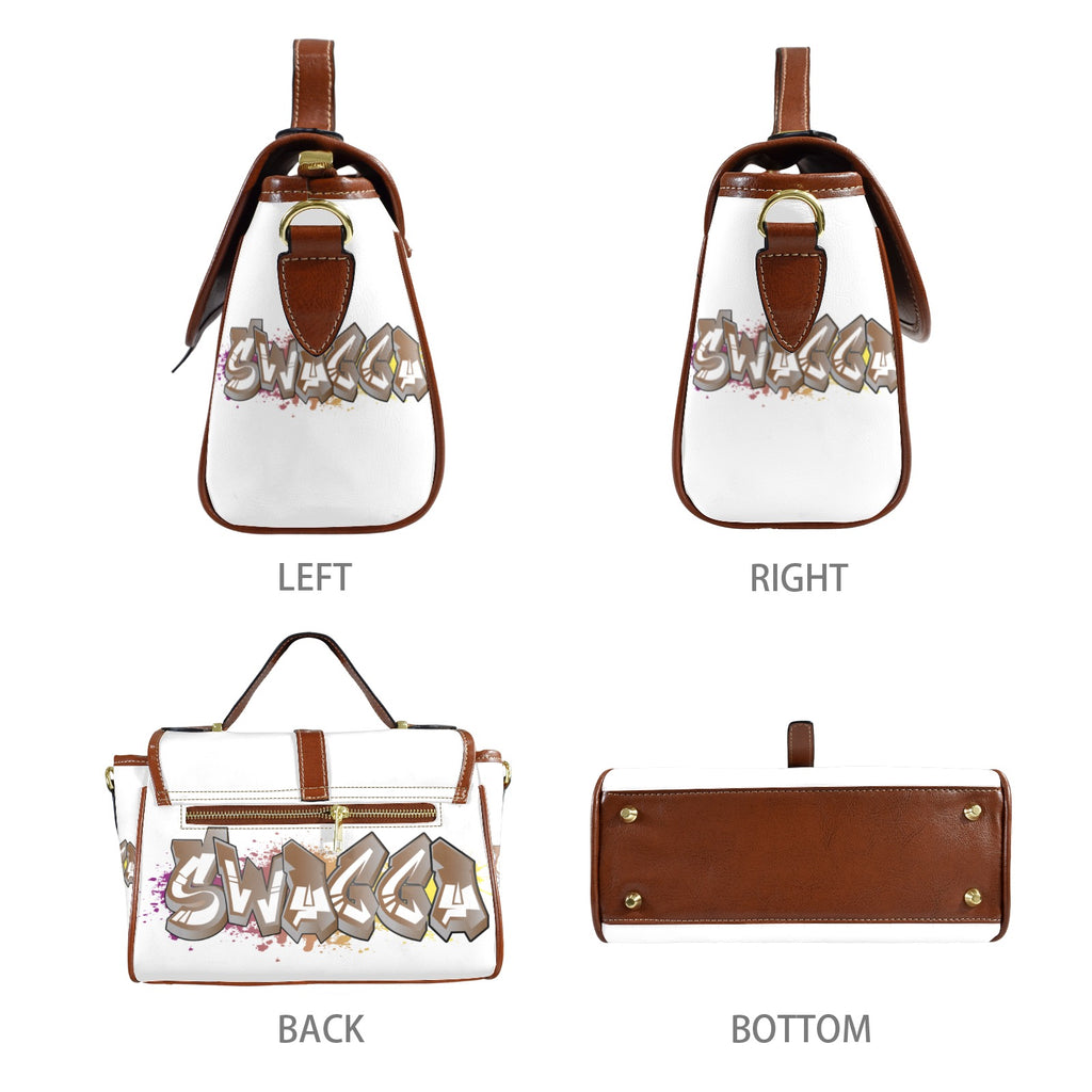 SWAGGA Satchel Multi-Function Leather Satchel-Brown (Model 1739)