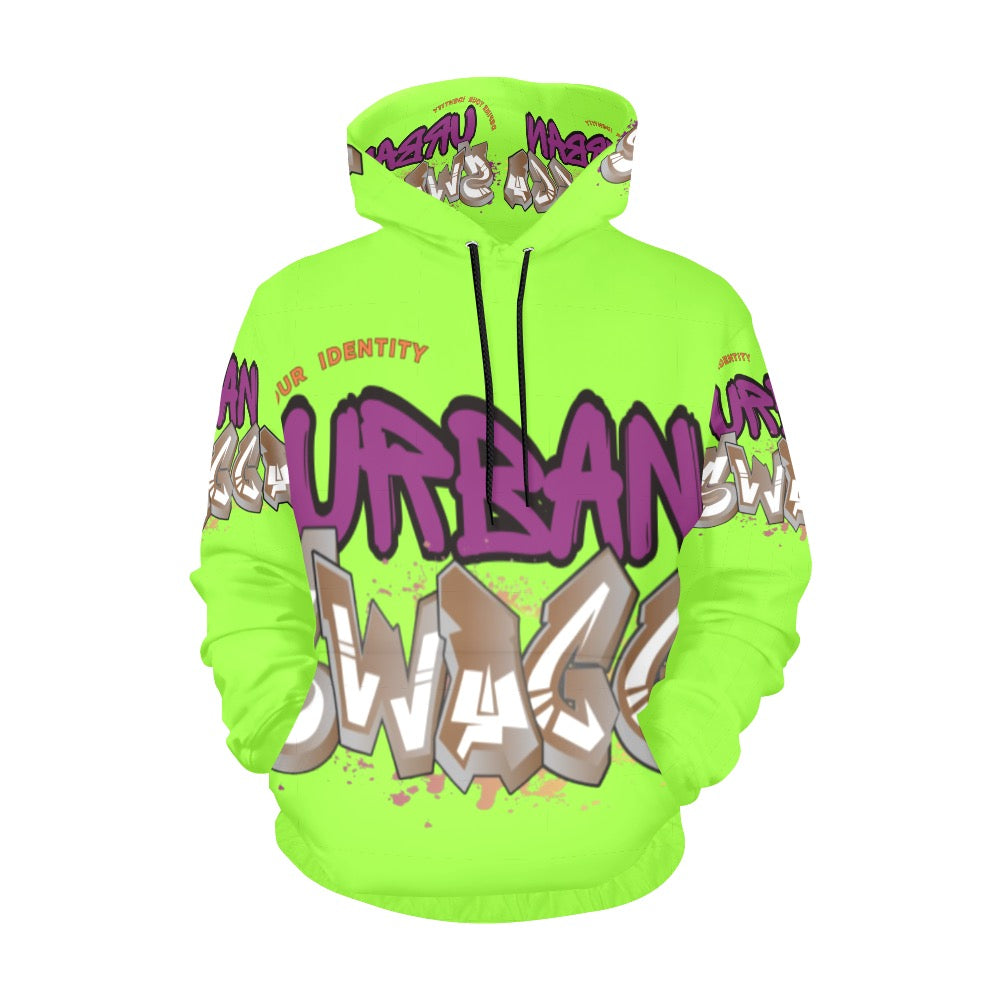 Urban SWAGGA LIME All Over Print Hoodie for Men (USA Size) (Model H13)