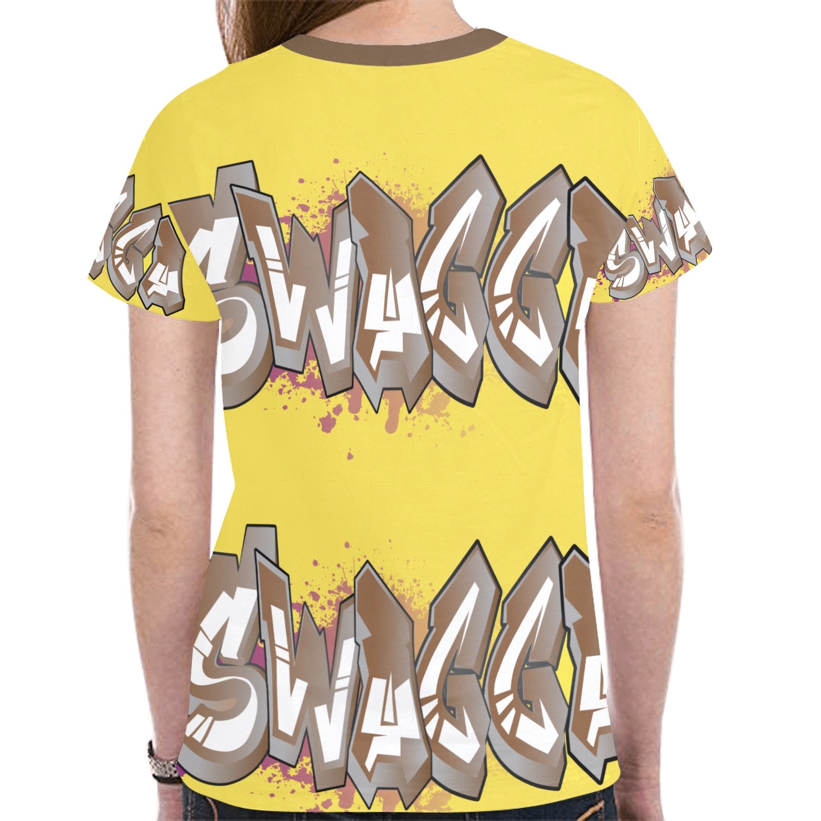 Final SWAGGA LOGO Banana New All Over Print T-shirt for Women (Model T45)