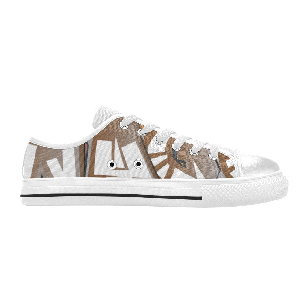 SWAGGA Low White Women's Classic Canvas Shoes (Model 018)