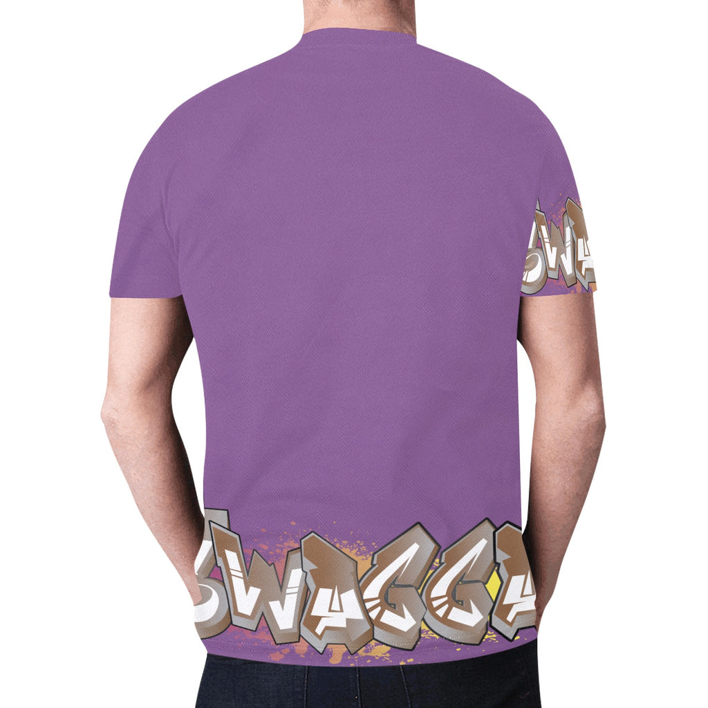 Final SWAGGA LOGO PURPLE New All Over Print T-shirt for Men (Model T45)