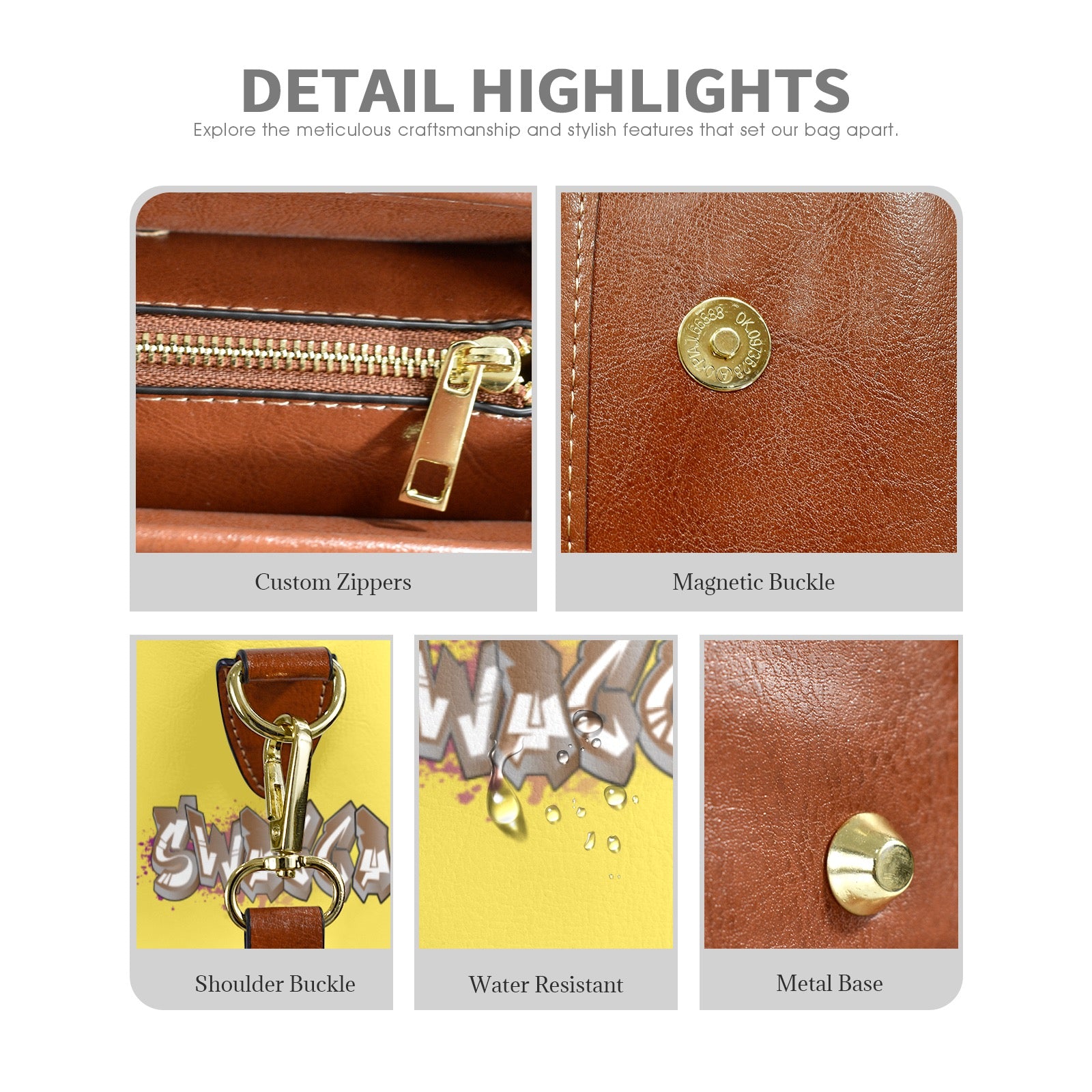 Yello SWAGGA SATCHEL Multi-Function Leather Satchel-Brown (Model 1739)