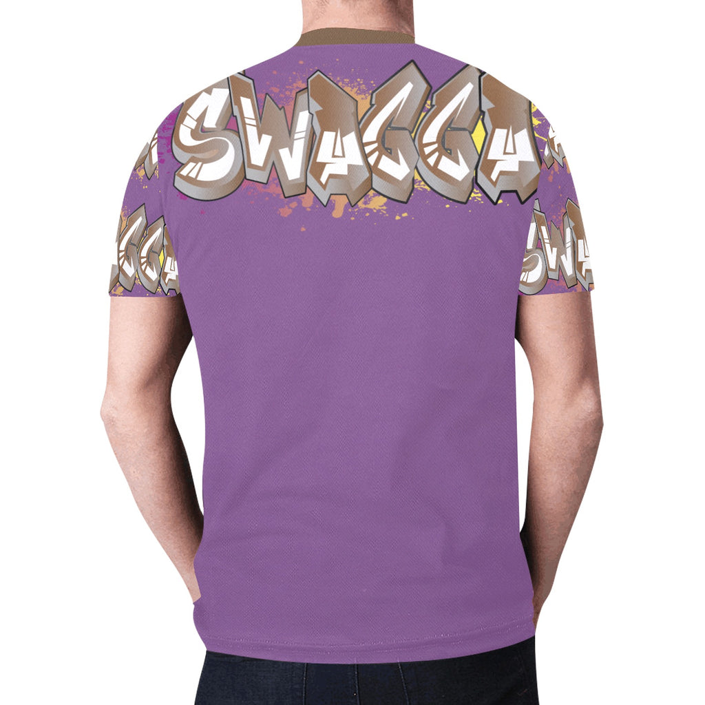 Final SWAGGA LOGO MENS PURPLE New All Over Print T-shirt for Men (Model T45)