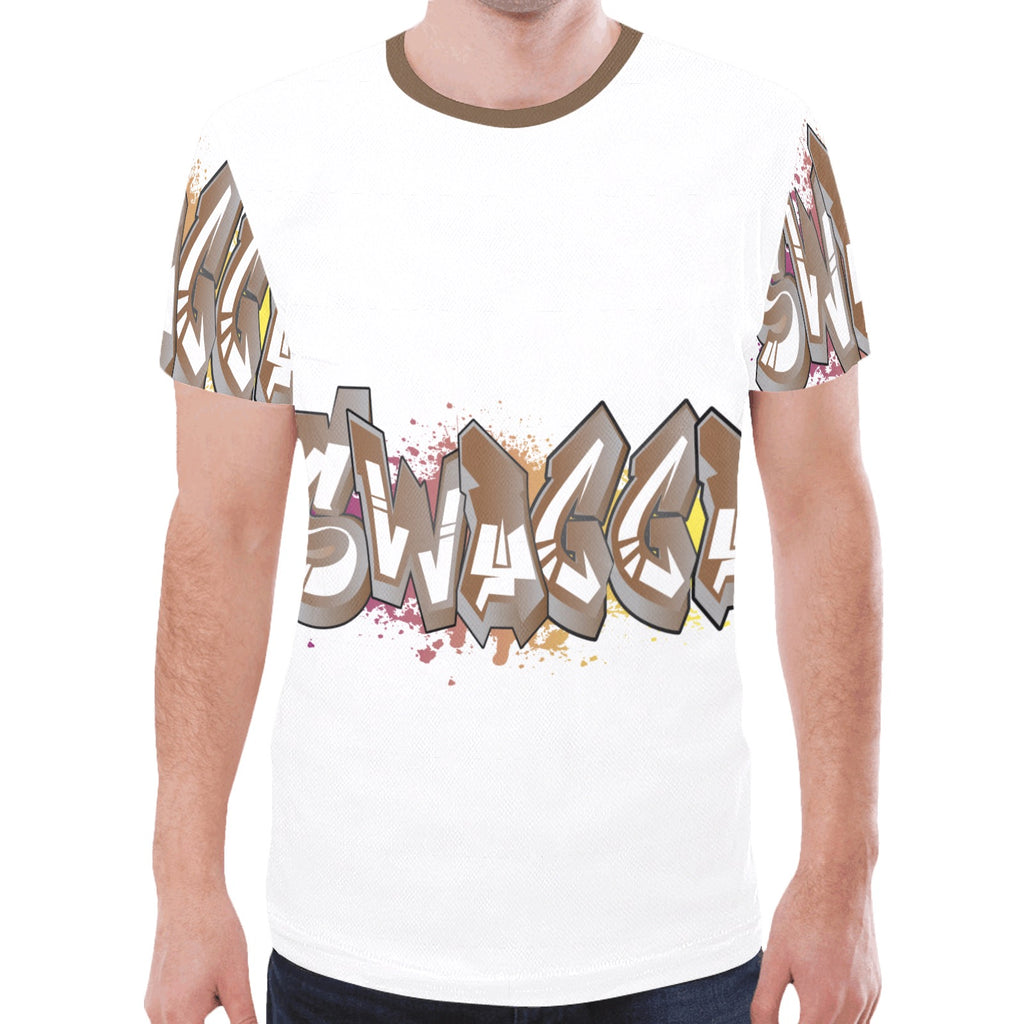 Final SWAGGA LOGO plain white mens New All Over Print T-shirt for Men (Model T45)