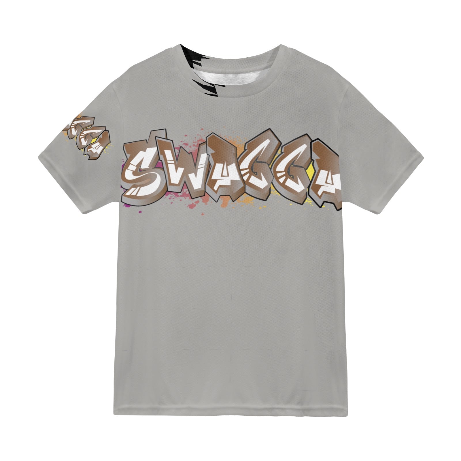 Final SWAGGA LOGO Grey New All Over Print T-shirt for Men (Model T45)