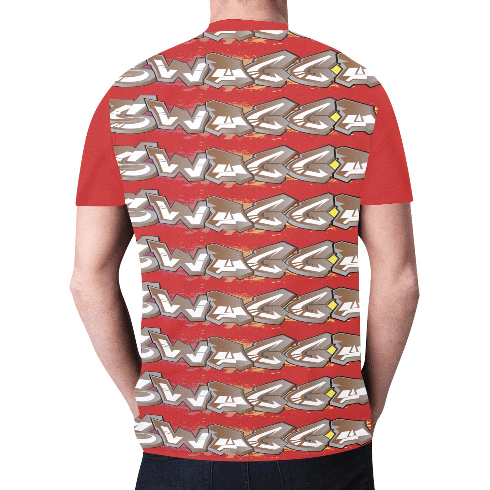 Final SWAGGA LOGO RED MENS New All Over Print T-shirt for Men (Model T45)