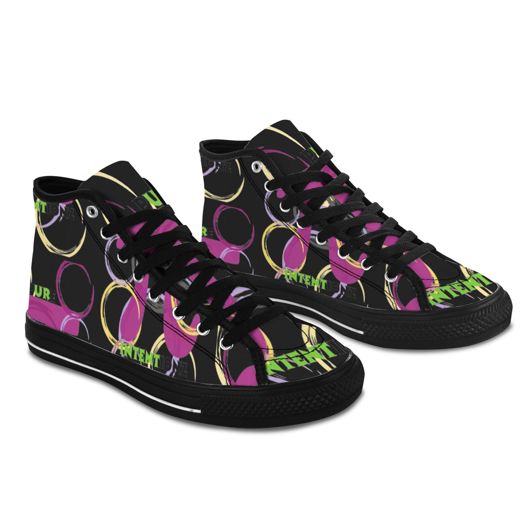 BLK Multi Circle UR INTENT Vancouver H Women's Canvas Shoes (1013-1)