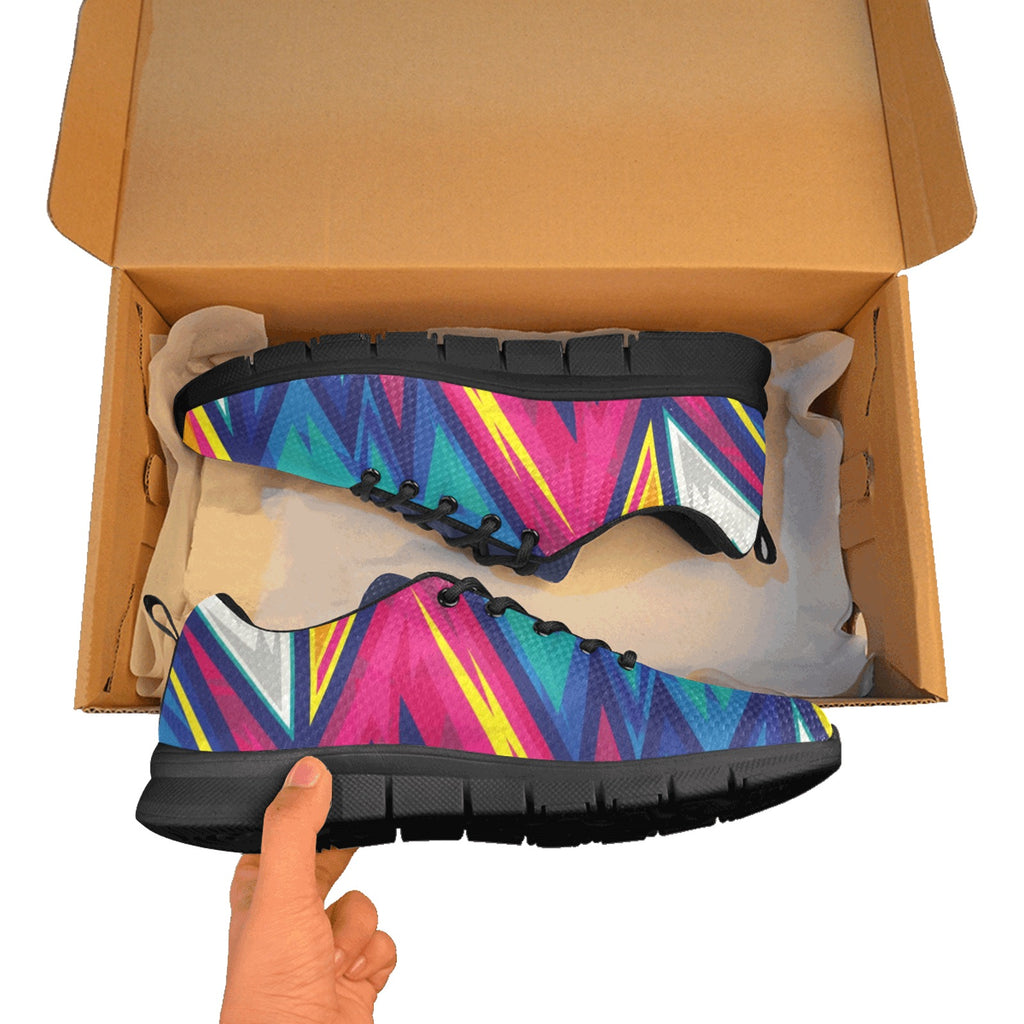 Colorful Abstract Geometric.jpg Ladies Shazam Women's Breathable Running Shoes (Model 055)