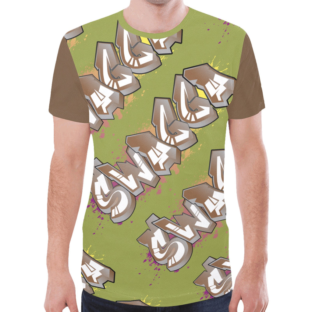 Final SWAGGA LOGO Olive Green New All Over Print T-shirt for Men (Model T45)