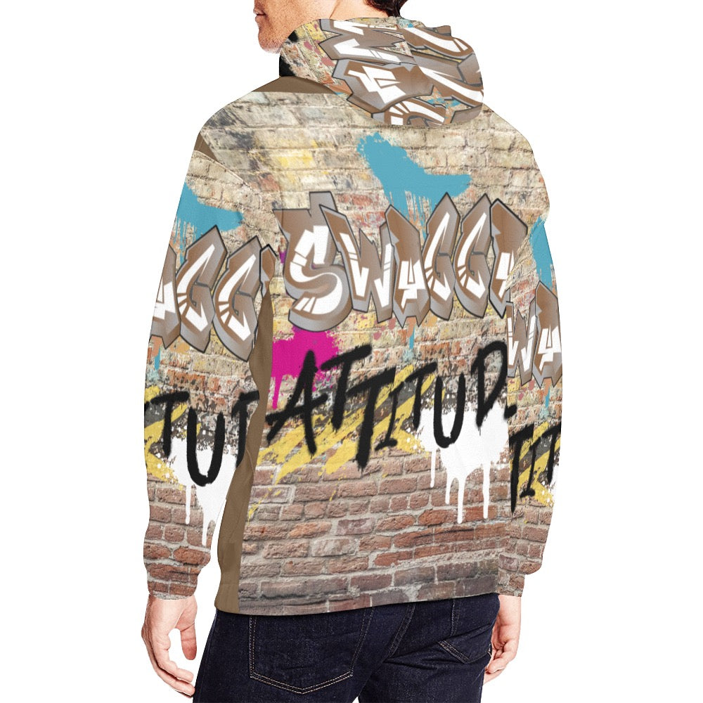 GRAFITTI SWAGGA ATTITUDE All Over Print Hoodie for Men (USA Size) (Model H13)