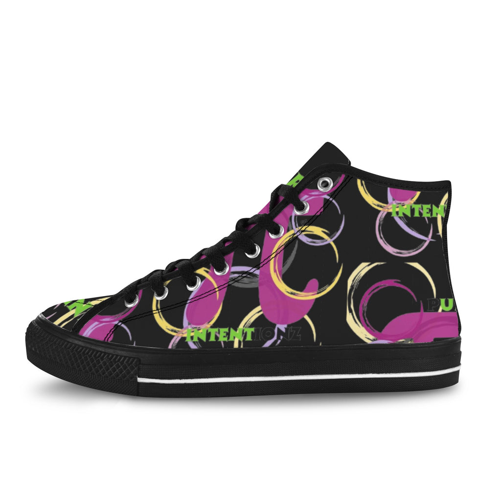 BLK Multi Circle UR INTENT Vancouver H Women's Canvas Shoes (1013-1)