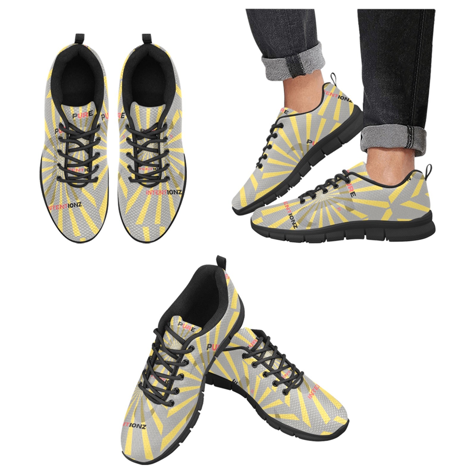 Yellow/Gray UR INTENT Women's Breathable Running Shoes (Model 055)