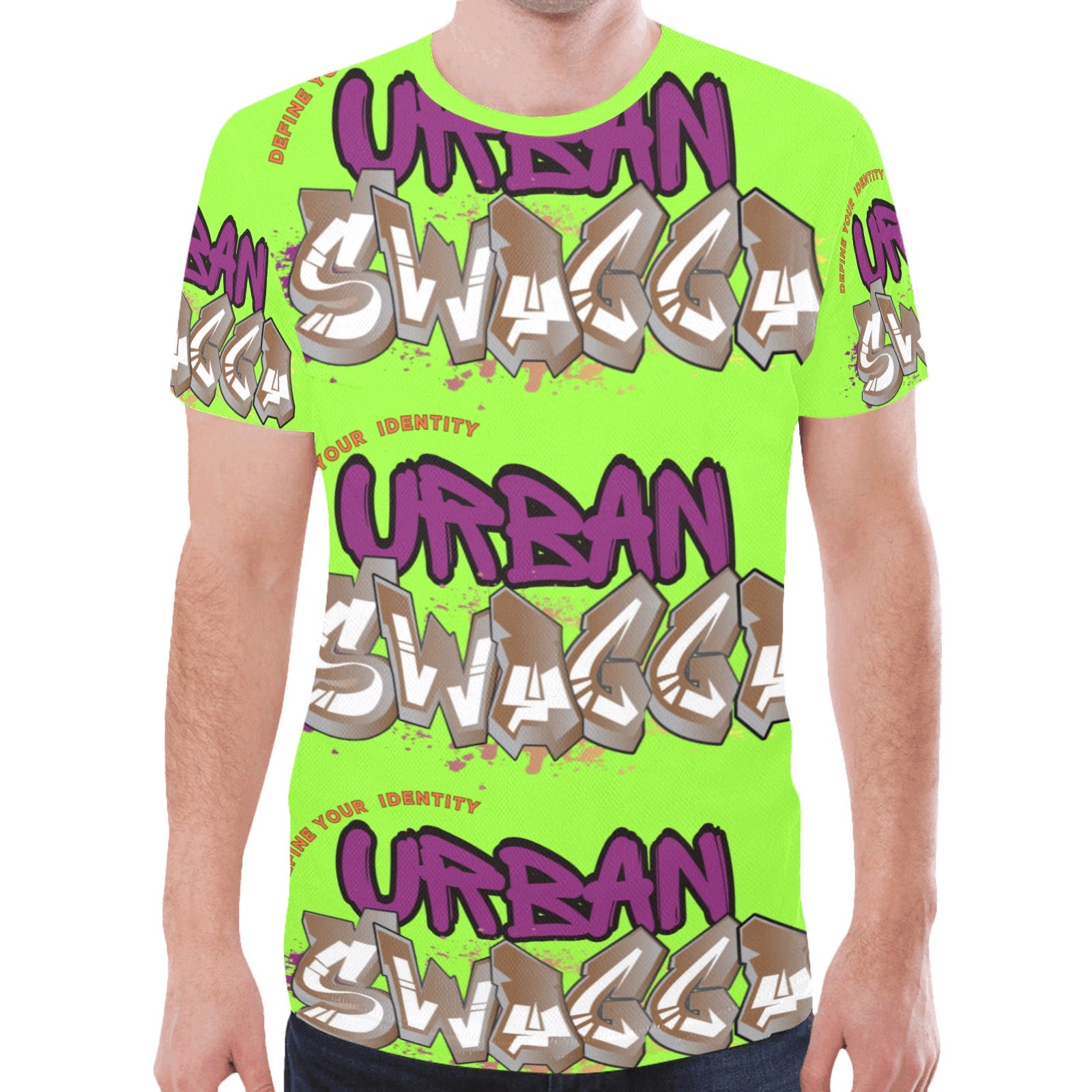 Urban SWAGGA LIME New All Over Print T-shirt for Men (Model T45)