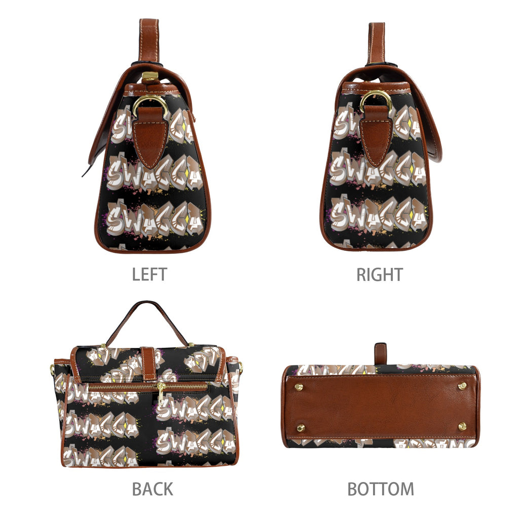 Blk SWAGGA Multi-Function Leather Satchel-Brown (Model 1739)