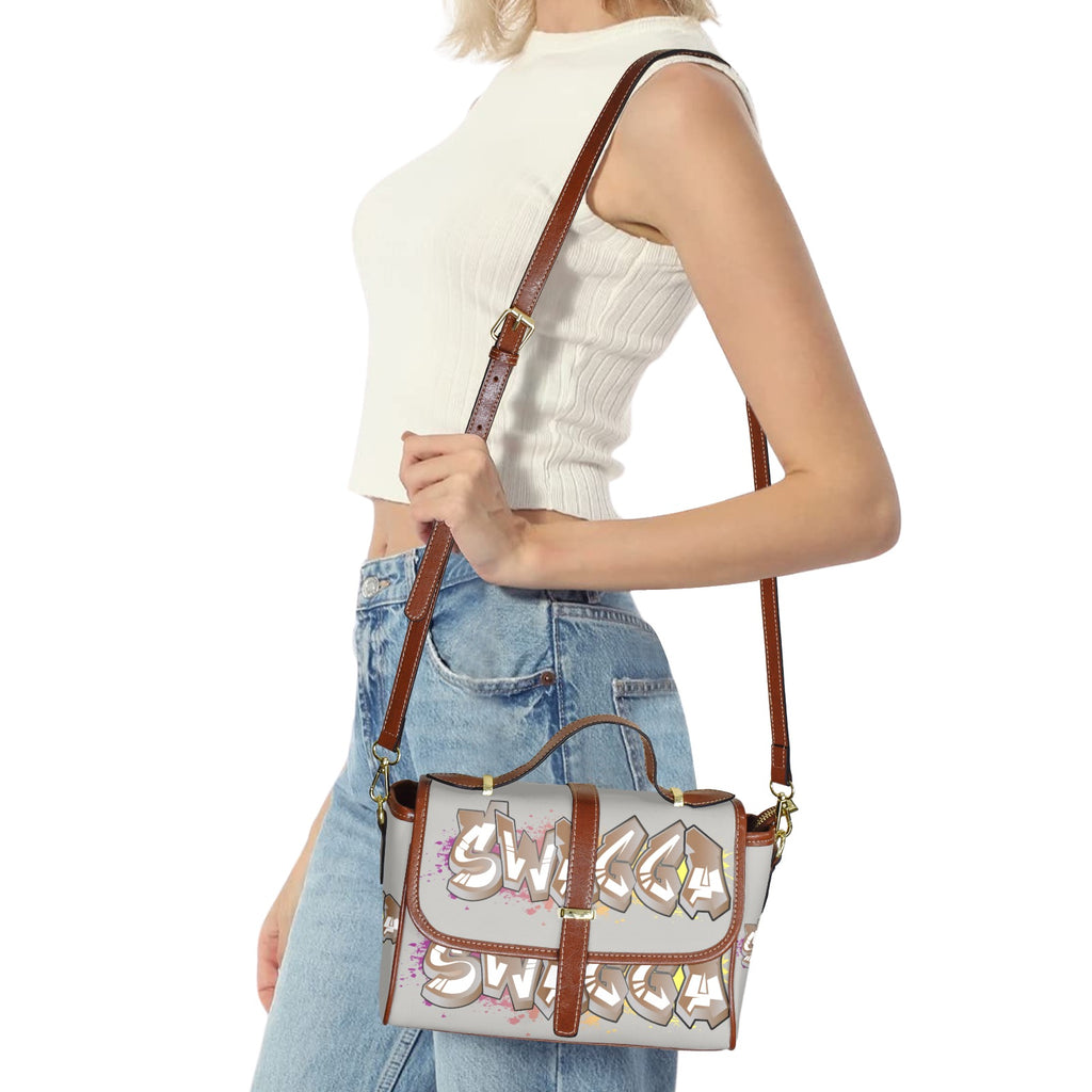Gey SWAGGA SATCHEL Multi-Function Leather Satchel-Brown (Model 1739)