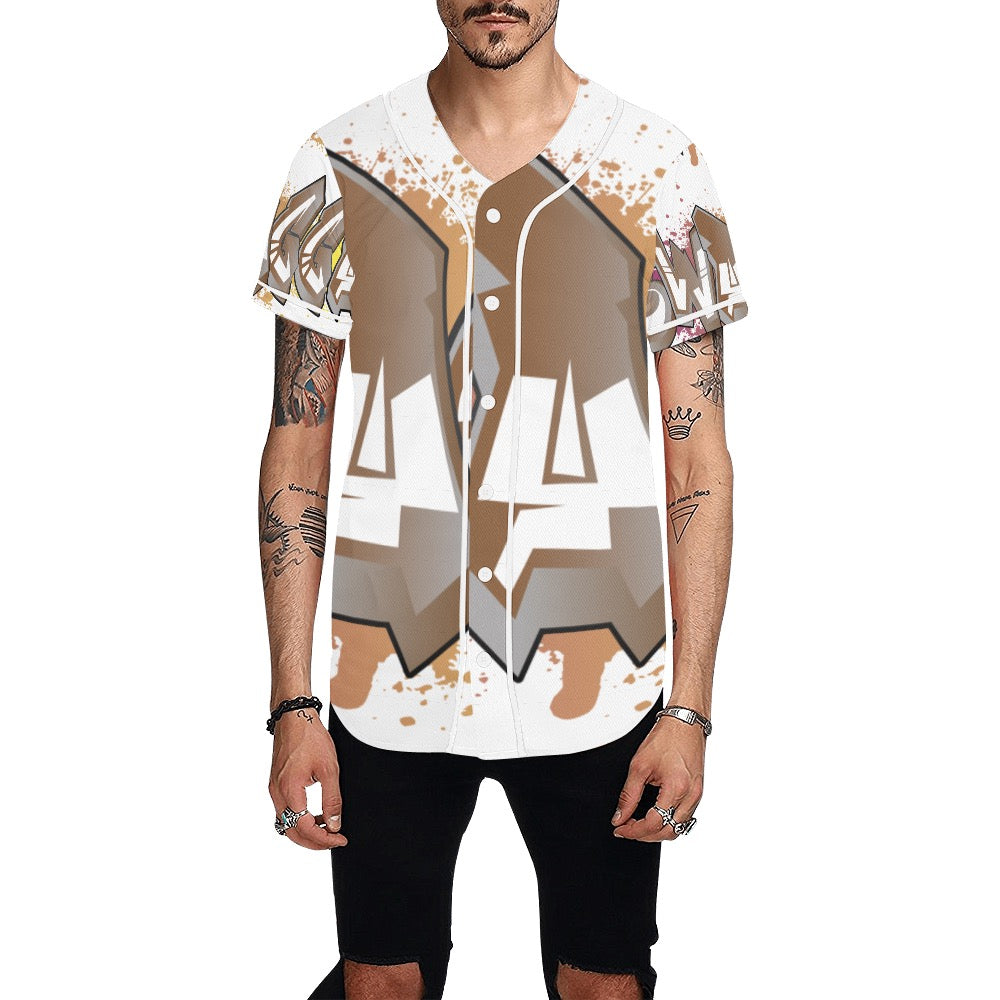 Final SWAGGA LOGO WHITE BASEBALL MENS All Over Print Baseball Jersey for Men (Model T50)