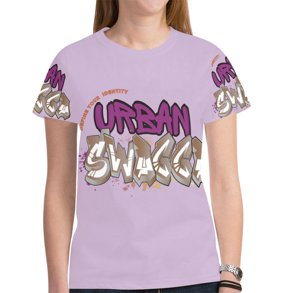 Lilac Urban New All Over Print T-shirt for Women (Model T45)