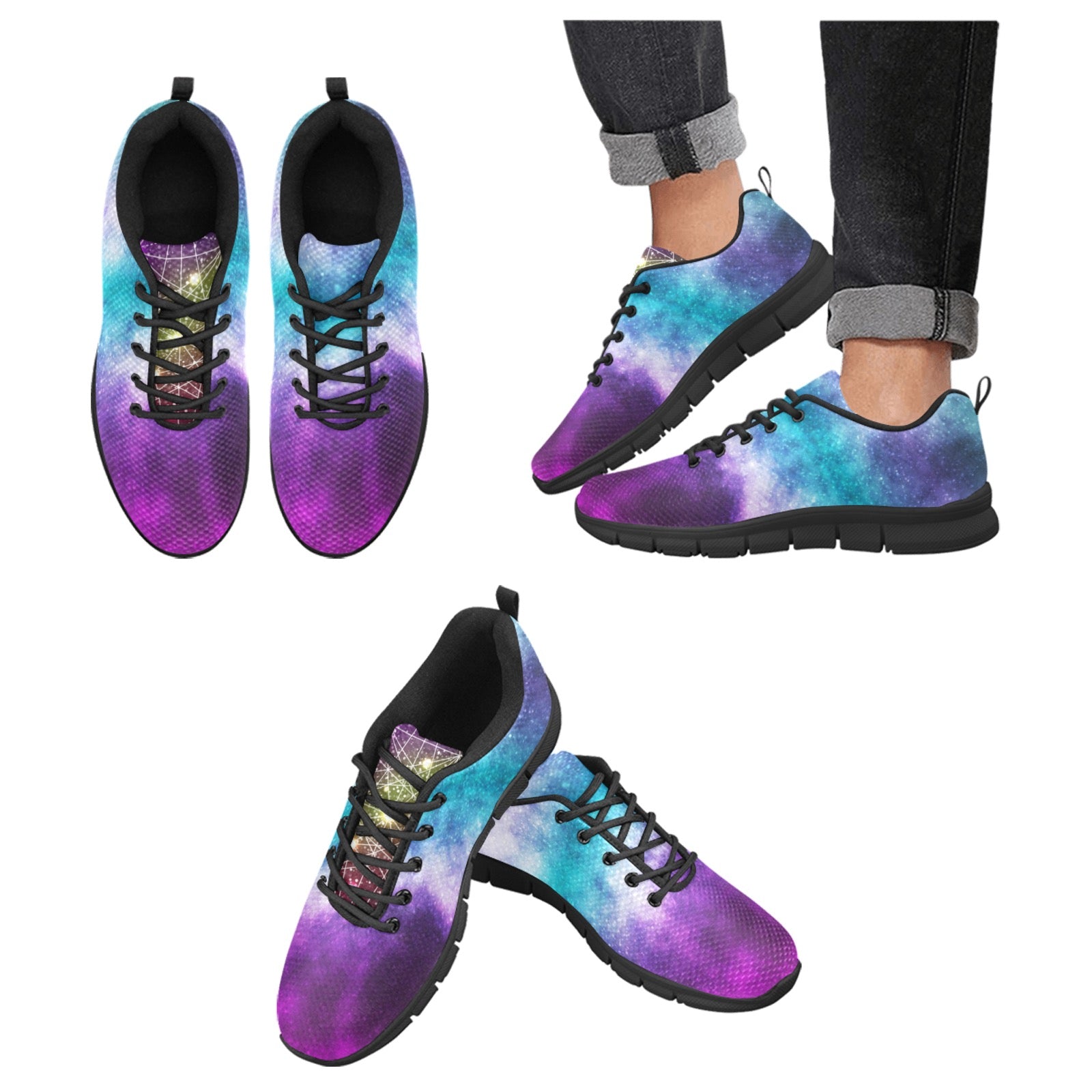 realistic cosmic galaxy.jpg Women's Breathable Running Shoes (Model 055)