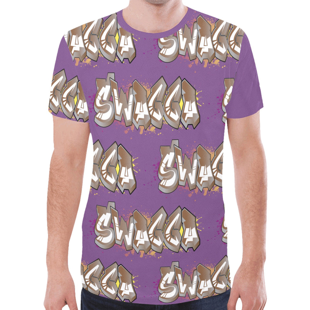 Final SWAGGA LOGO PURPLE New All Over Print T-shirt for Men (Model T45)
