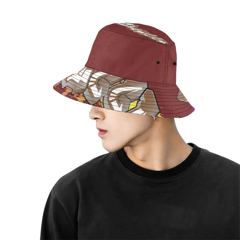 Final SWAGGA LOGO BURG TOP All Over Print Bucket Hat for Men