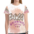 SWAGGA University Orange Classic Varsity T-shirt Design New All Over Print T-shirt for Women (Model T45)