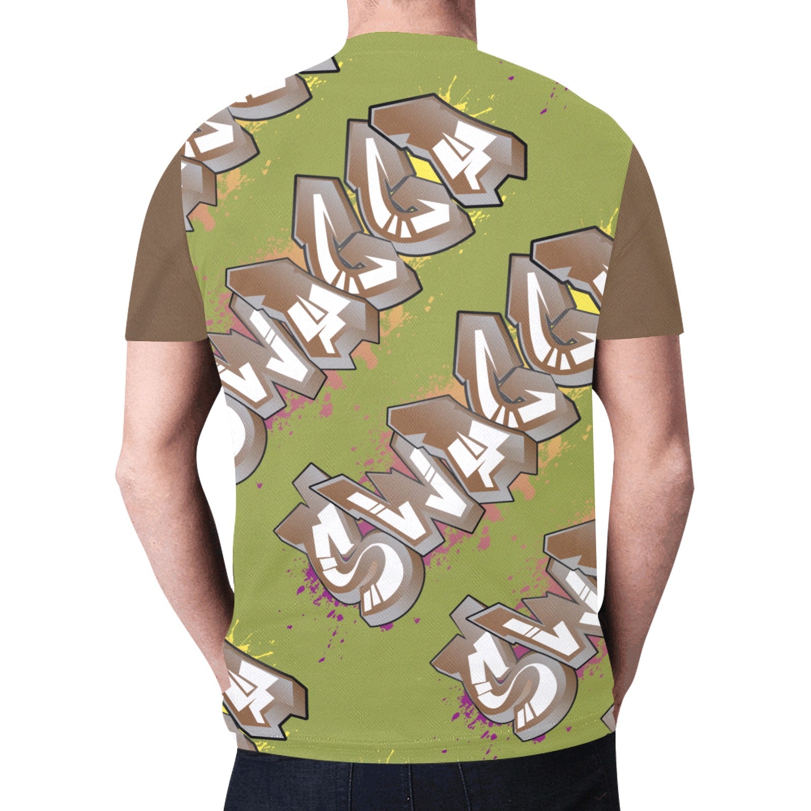 Final SWAGGA LOGO Olive Green New All Over Print T-shirt for Men (Model T45)