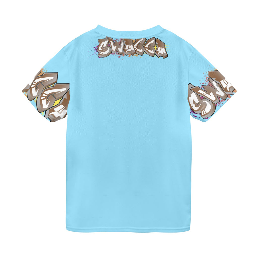 Final SWAGGA LOGO Light Blue New All Over Print T-shirt for Men (Model T45)