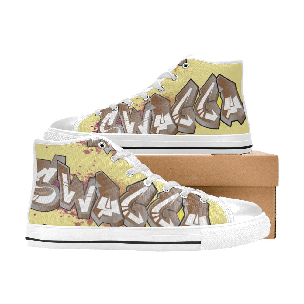 Final SWAGGA LOGO BANANA HIGH TOP Men’s Classic High Top Canvas Shoes (Model 017)