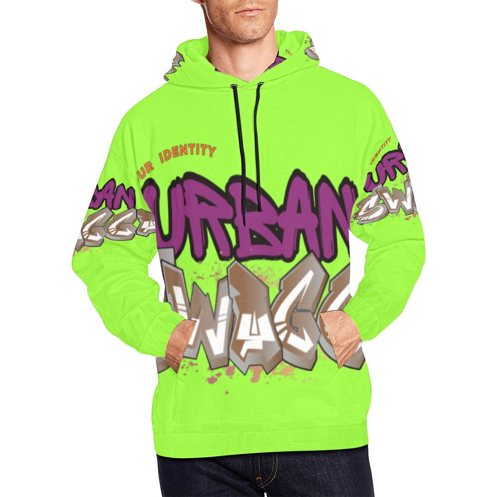Urban SWAGGA LIME All Over Print Hoodie for Men (USA Size) (Model H13)