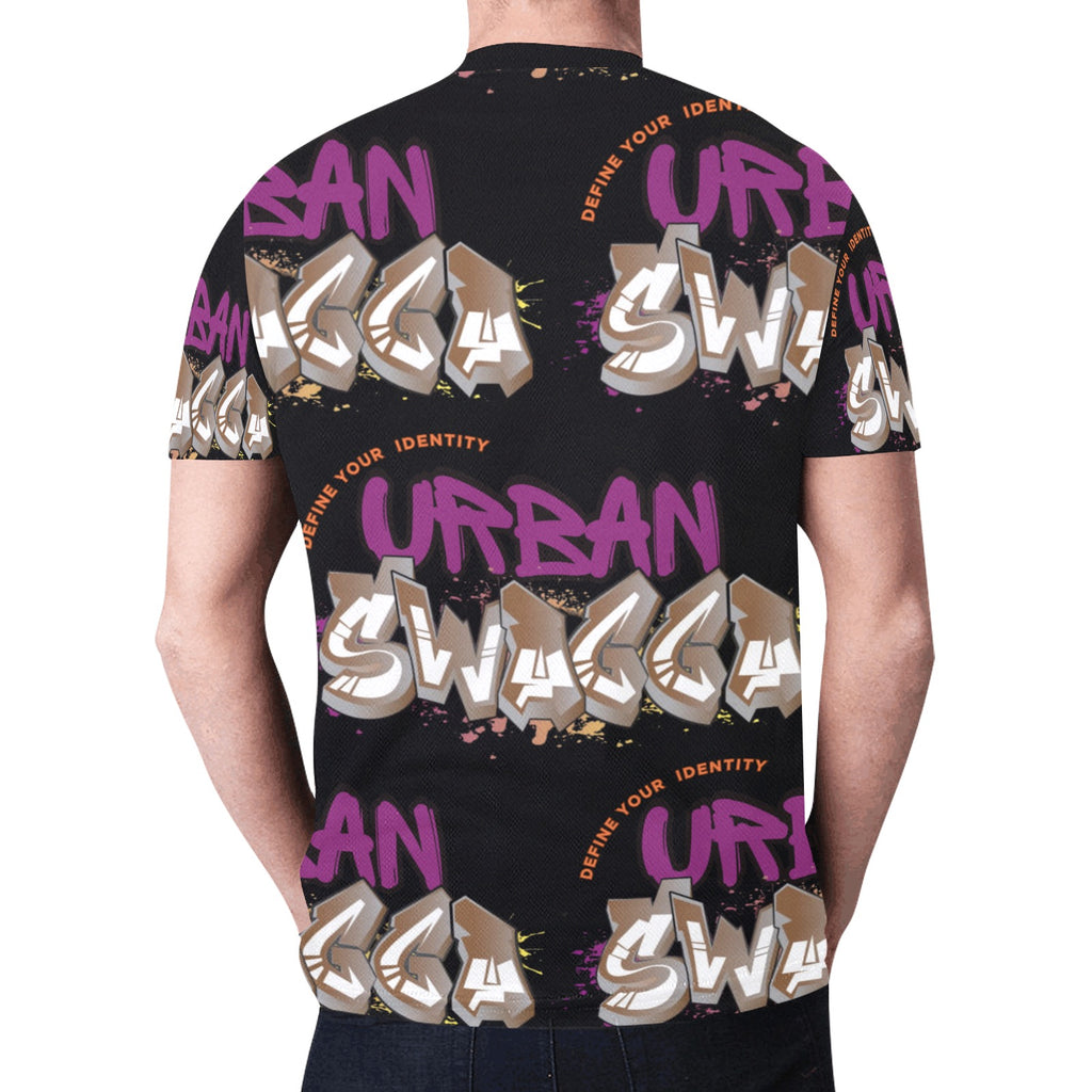Urban SWAGGA BLK New All Over Print T-shirt for Men (Model T45)