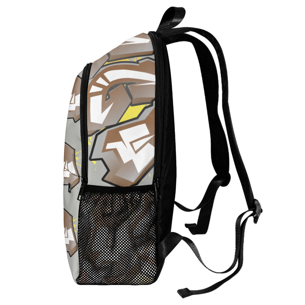 Gray Swagga Fabric Backpack with Side Mesh Pockets (Model 1659)