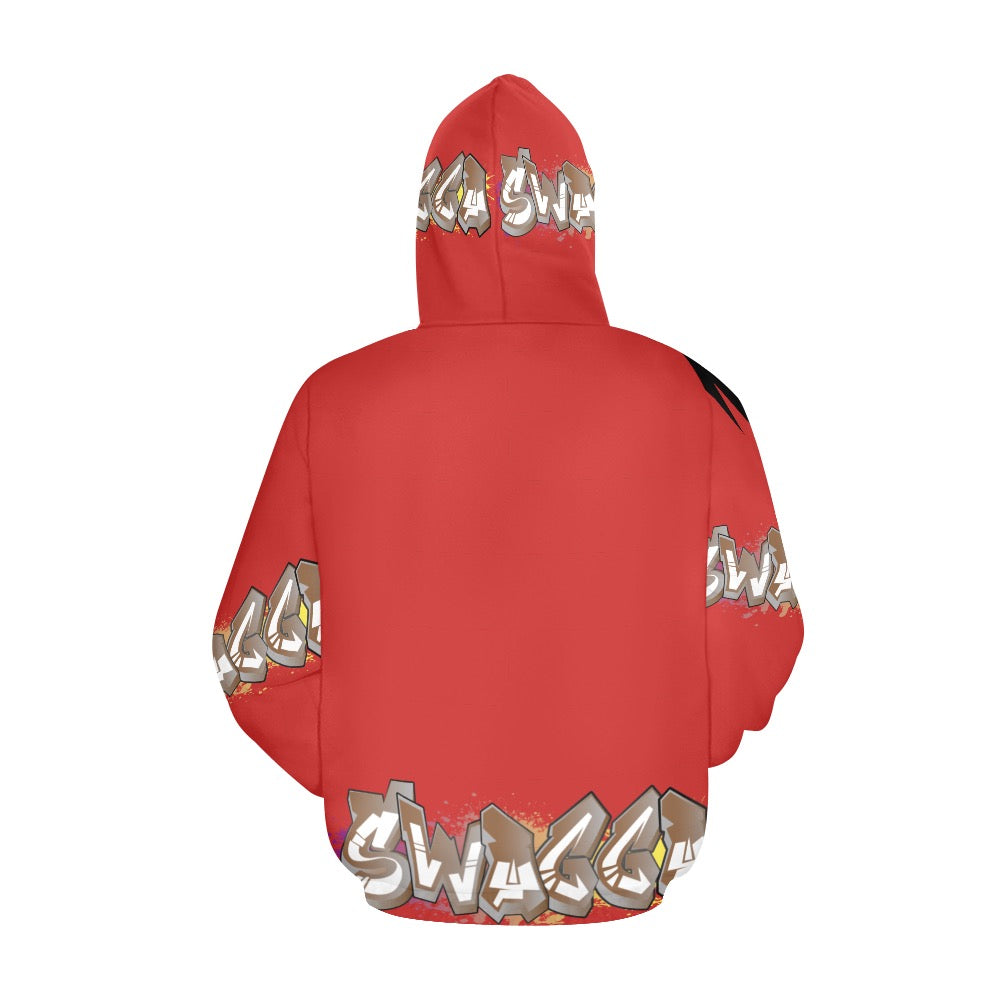 Final SWAGGA LOGO Red Mens Hoodie All Over Print Hoodie for Men (USA Size) (Model H13)