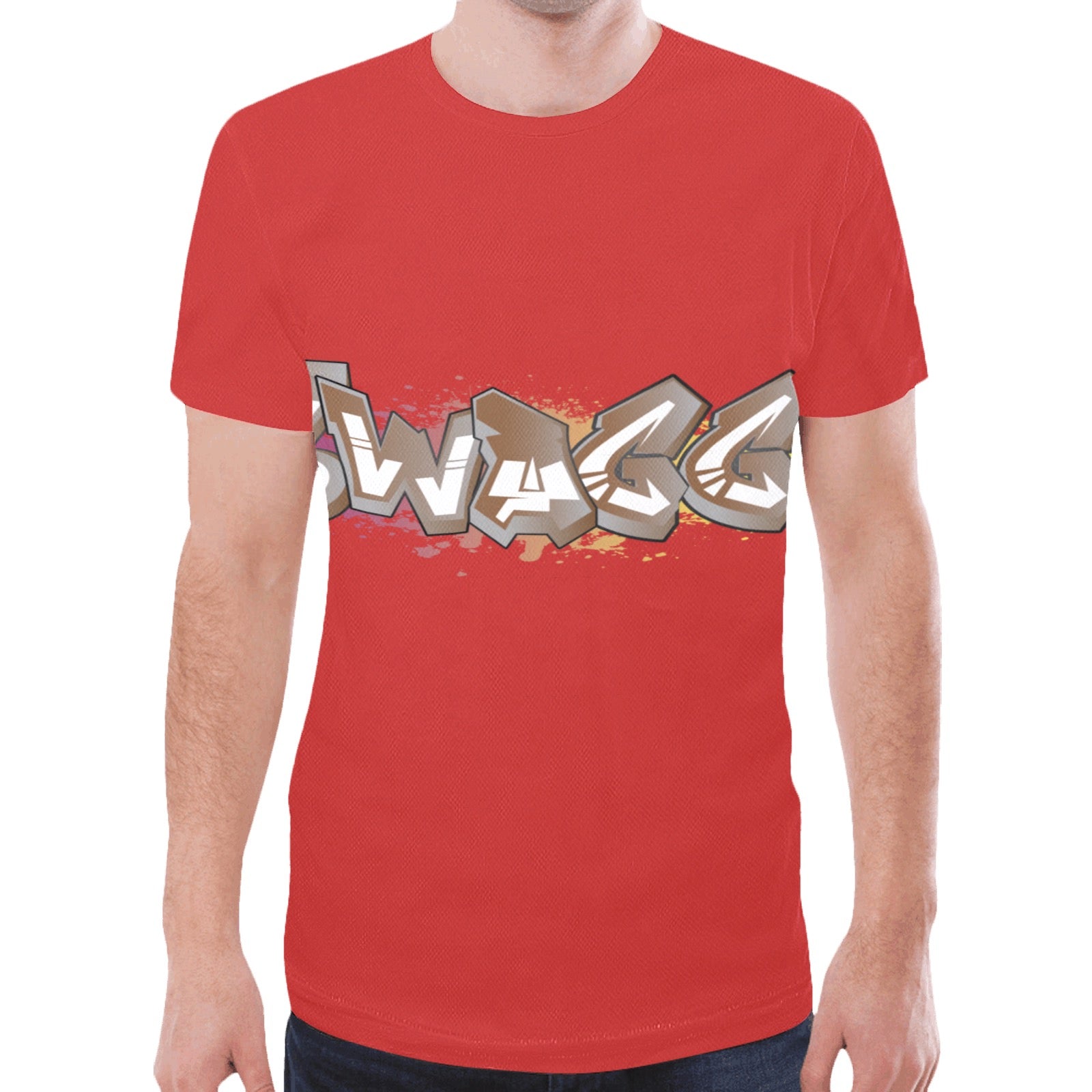 Final SWAGGA LOGO RED MENS New All Over Print T-shirt for Men (Model T45)