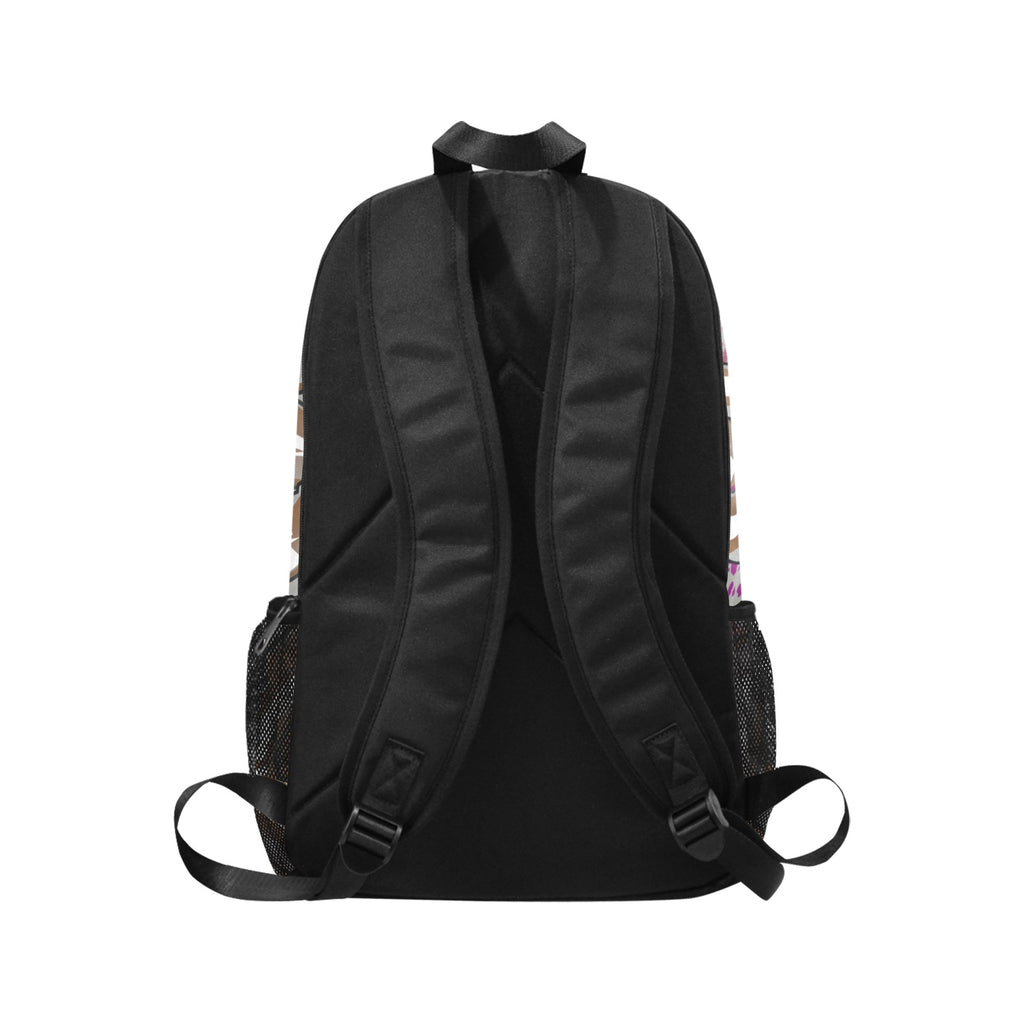 Gray Swagga Fabric Backpack with Side Mesh Pockets (Model 1659)