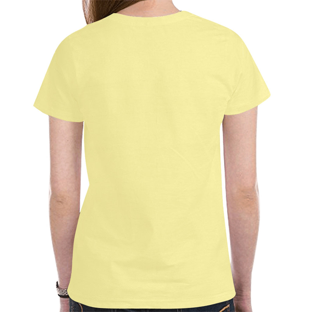 Yellow PUSH SWAGGA women's New All Over Print T-shirt for Women (Model T45)