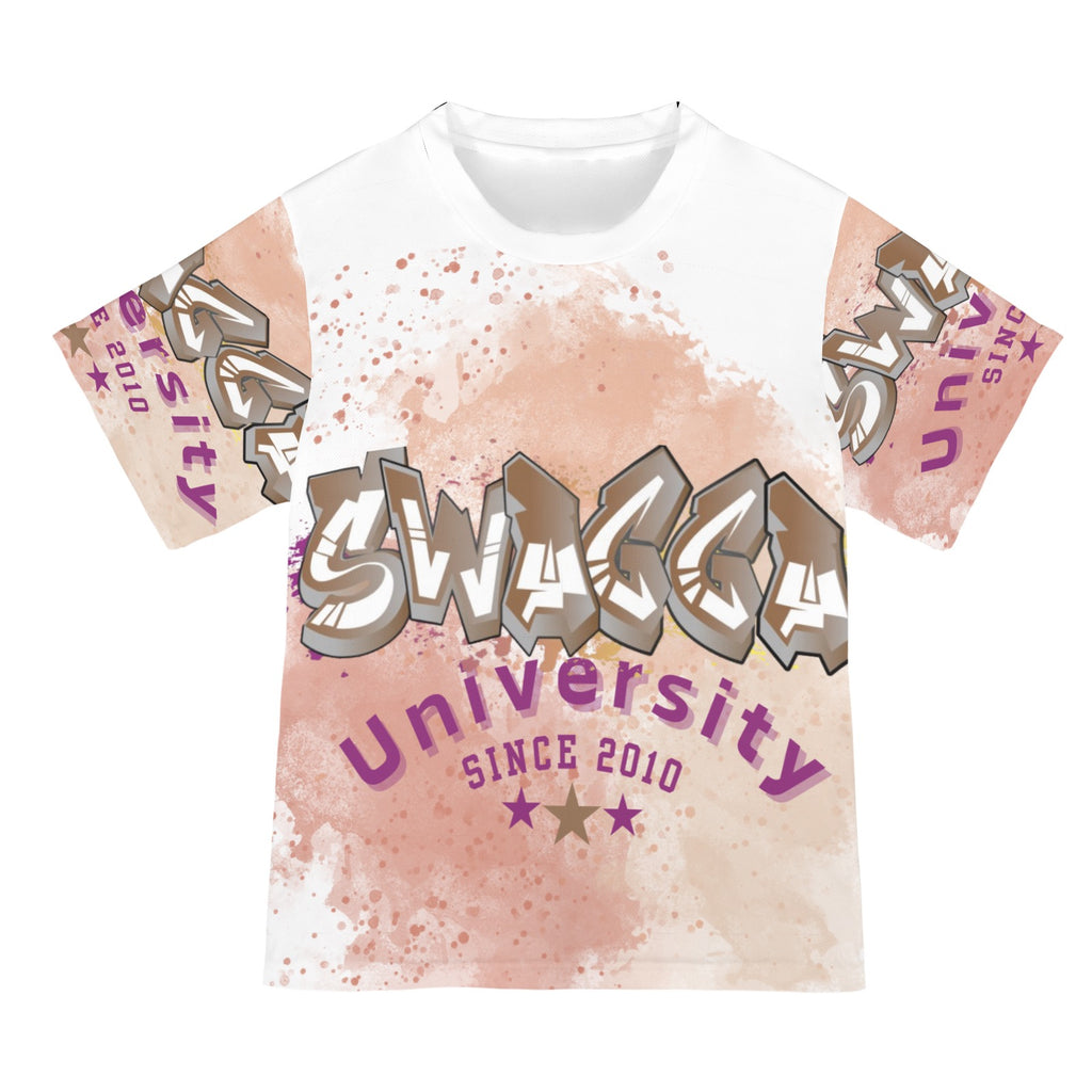 SWAGGA University Orange Classic Varsity T-shirt Design New All Over Print T-shirt for Women (Model T45)