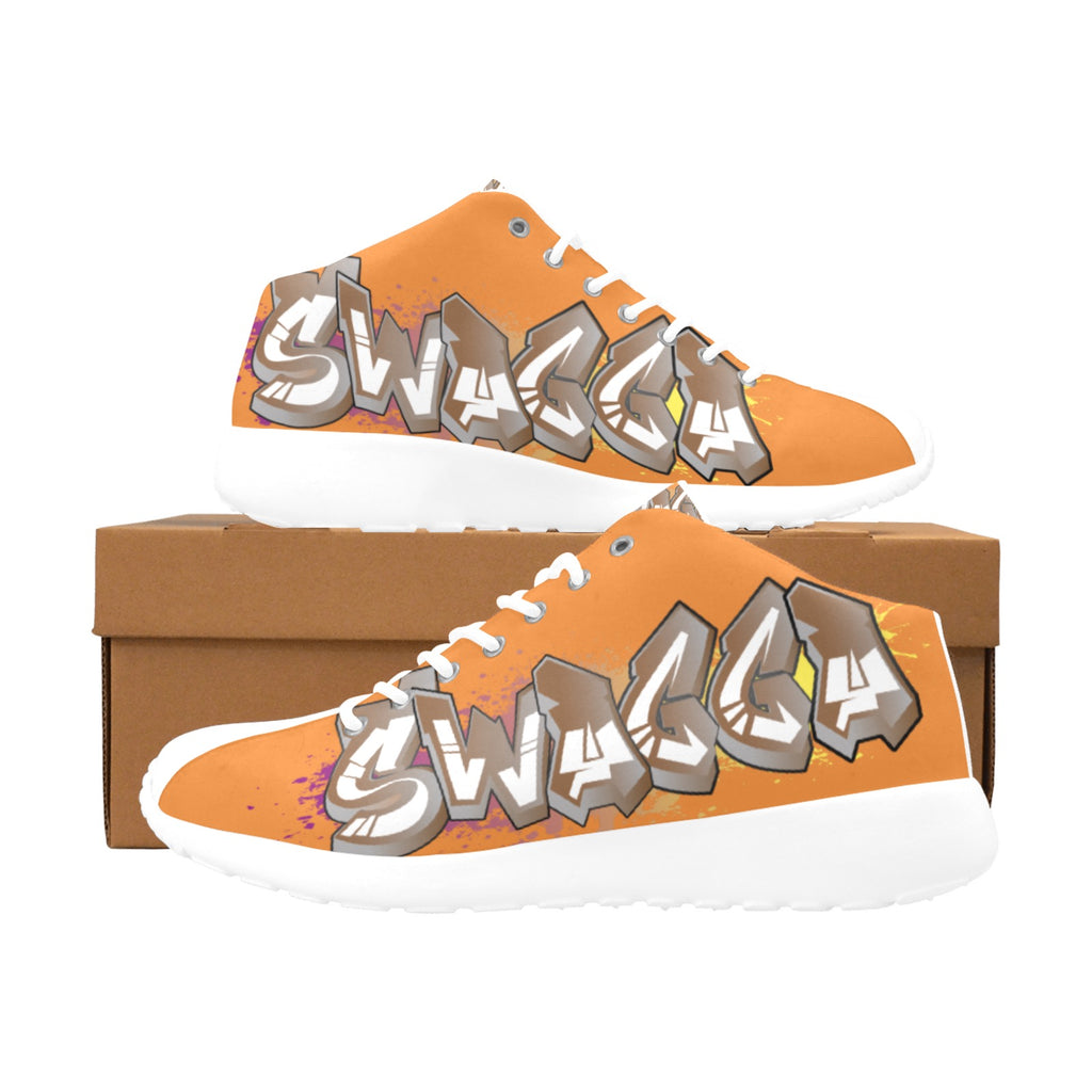 Final SWAGGA LOGO Orange Mens 3/4 Men's Basketball Training Shoes (Model 47502)