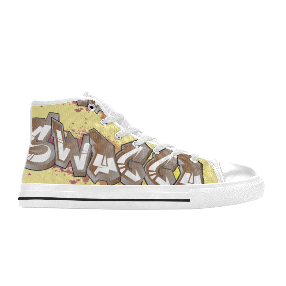 Final SWAGGA LOGO BANANA HIGH TOP Men’s Classic High Top Canvas Shoes (Model 017)