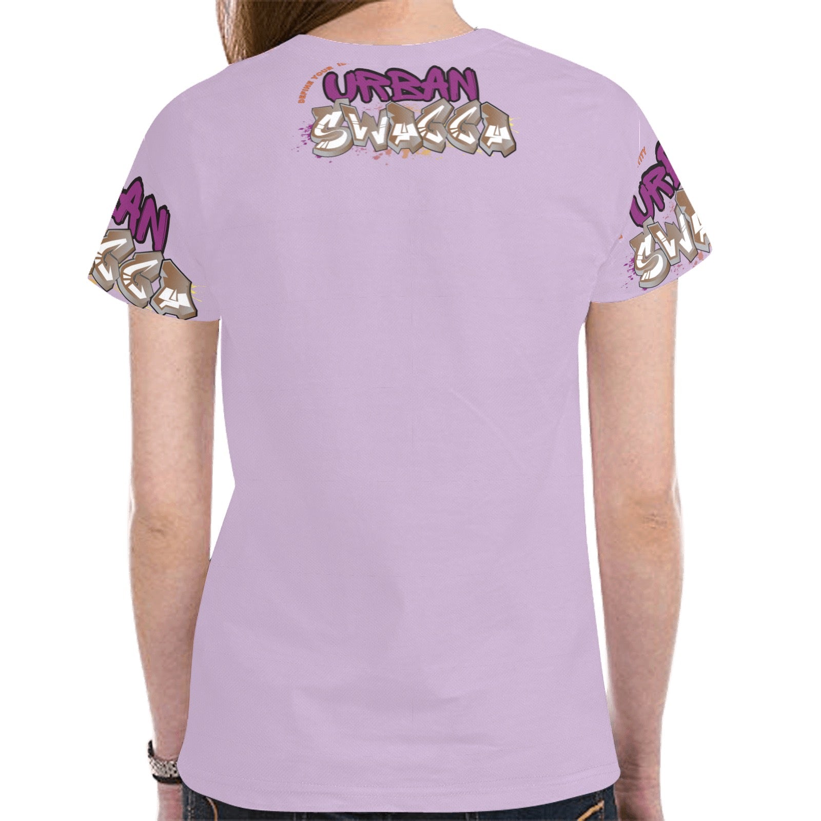 Lilac Urban New All Over Print T-shirt for Women (Model T45)