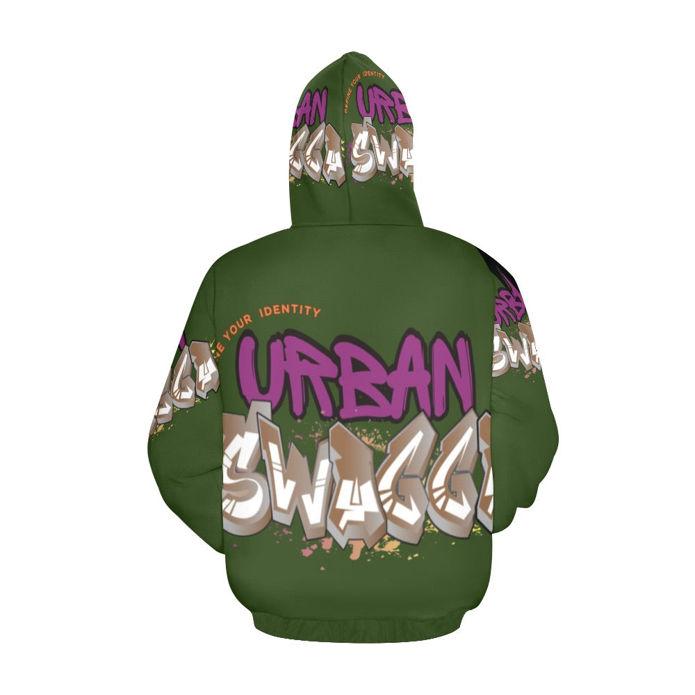 Urban SWAGGA OLIVE All Over Print Hoodie for Men (USA Size) (Model H13)