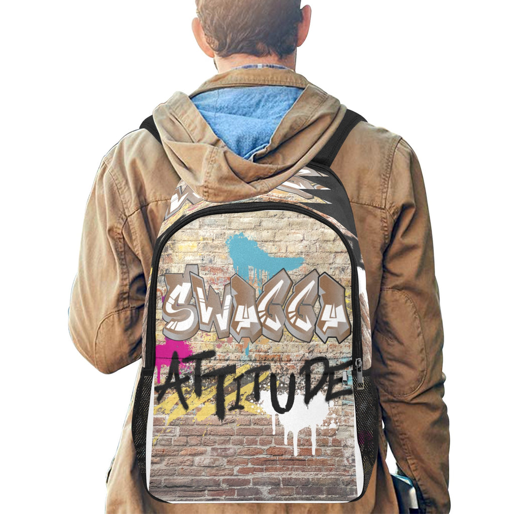 Grafitti SWAGGA Fabric Backpack with Side Mesh Pockets (Model 1659)