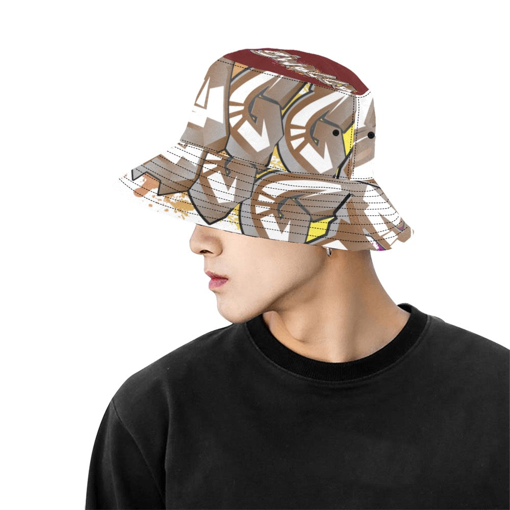 Final SWAGGA LOGO BURG TOP All Over Print Bucket Hat for Men