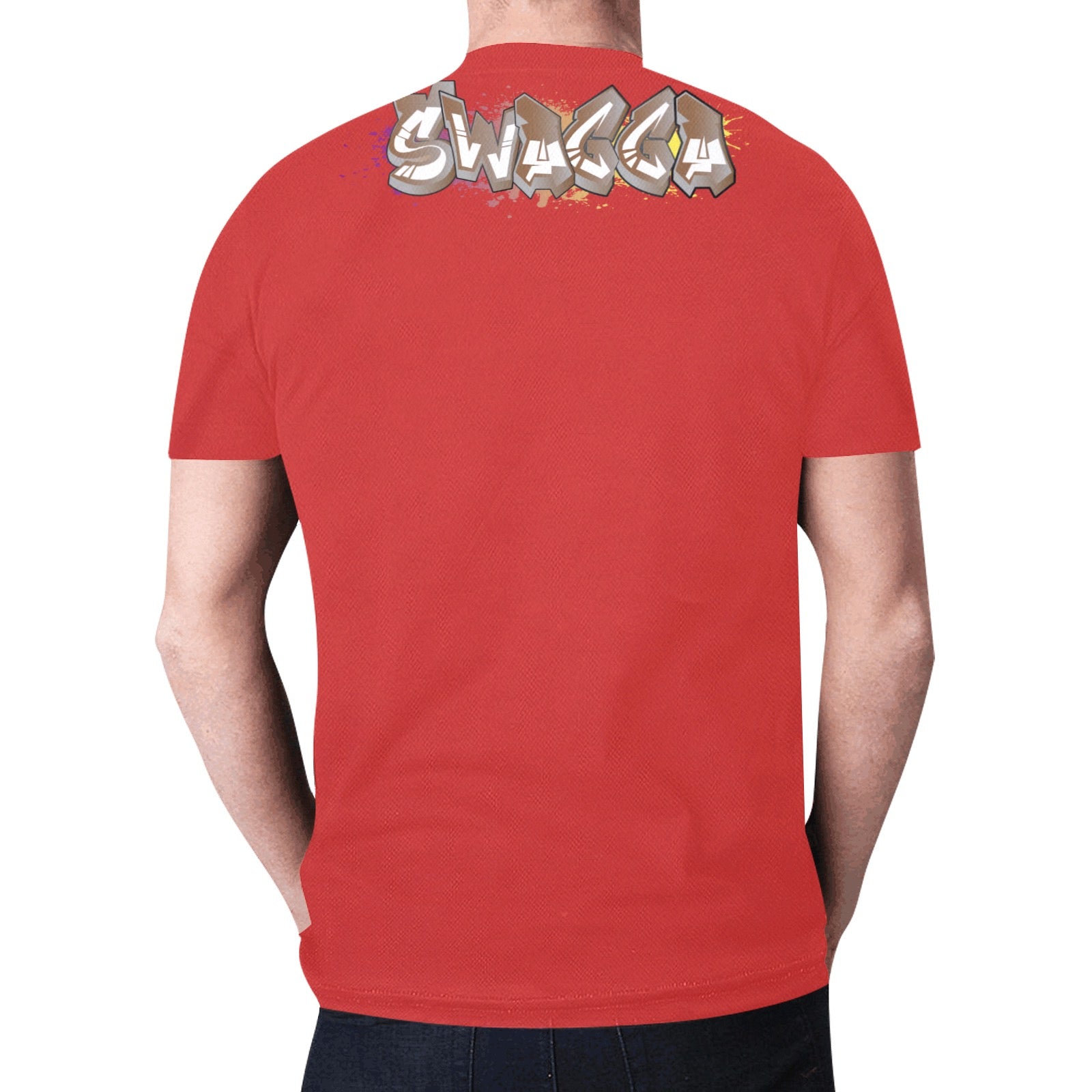 Final SWAGGA LOGO Red New All Over Print T-shirt for Men (Model T45)