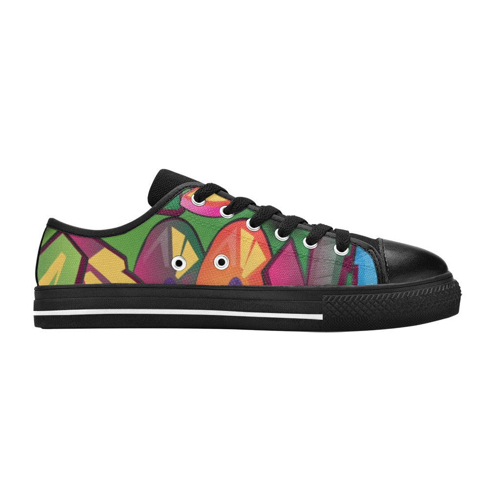 JUS  Groovi Lows BLK Women's Classic Canvas Shoes (Model 018)