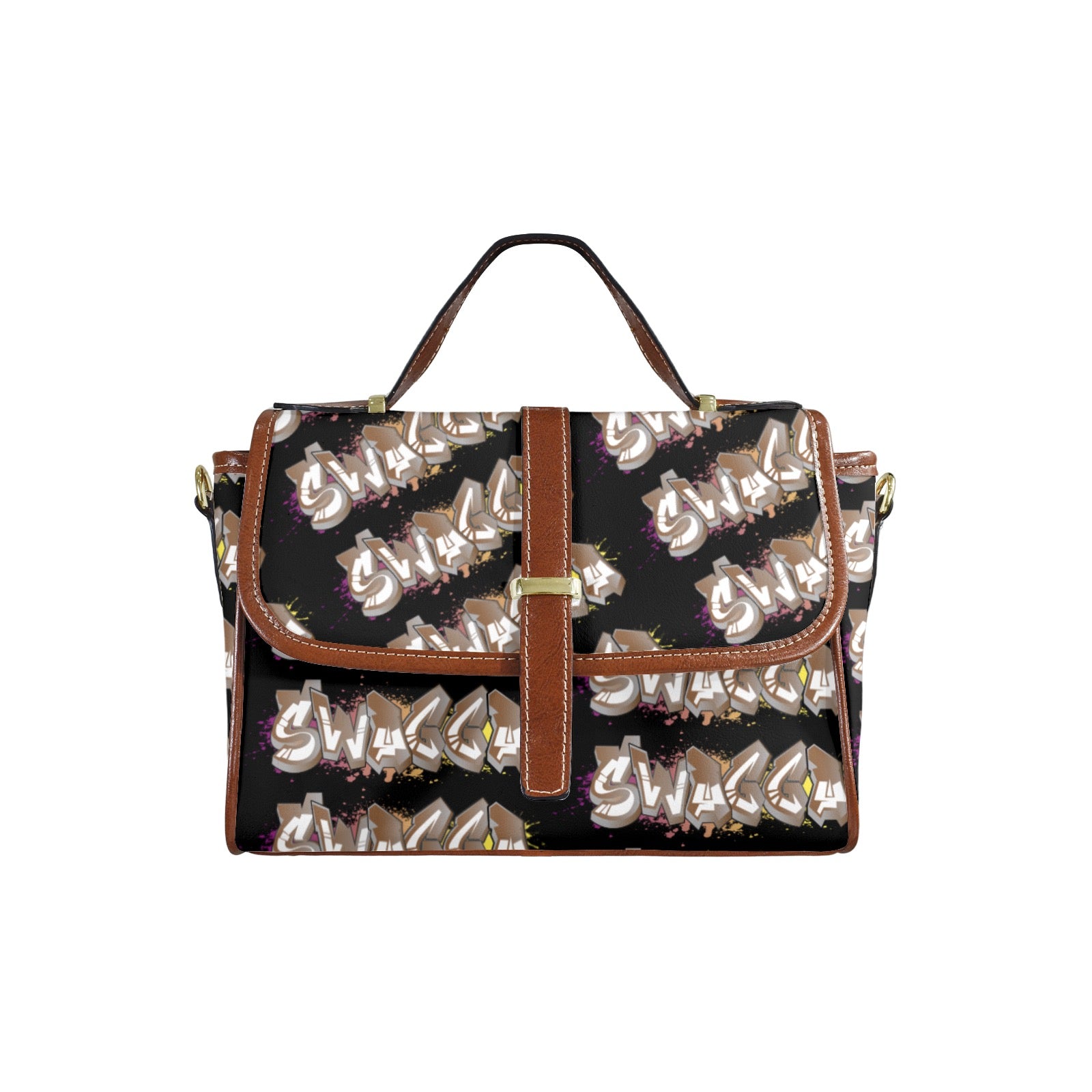 Blk SWAGGA Multi-Function Leather Satchel-Brown (Model 1739)