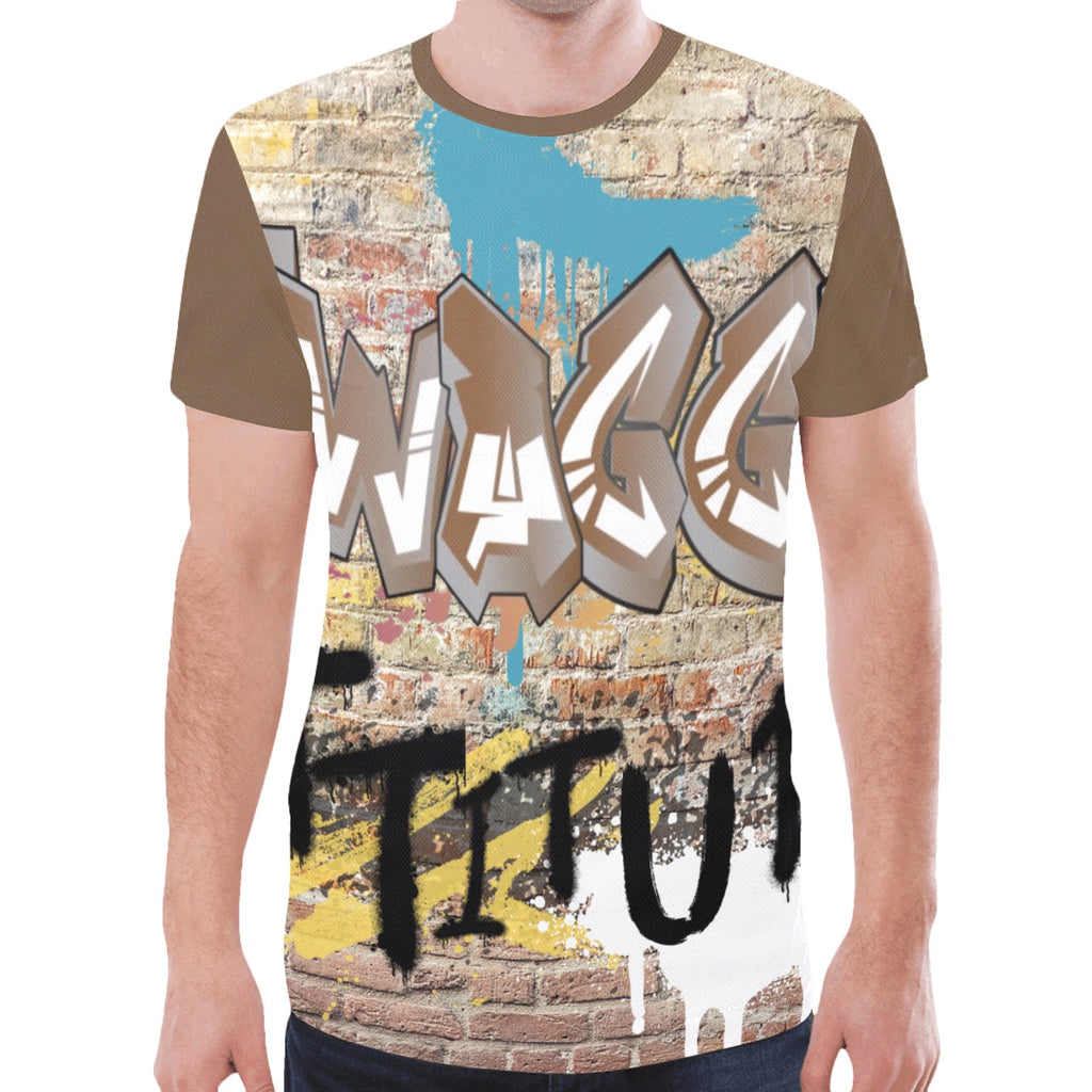 SWAGGA Spray Logo New All Over Print T-shirt for Men (Model T45)