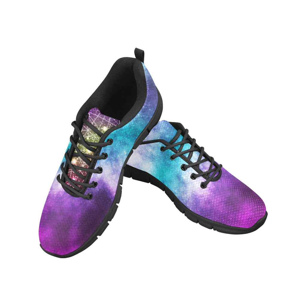 realistic cosmic galaxy.jpg Women's Breathable Running Shoes (Model 055)